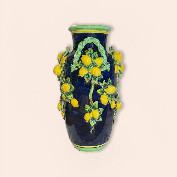 Vase cm.80h with lemons in relief